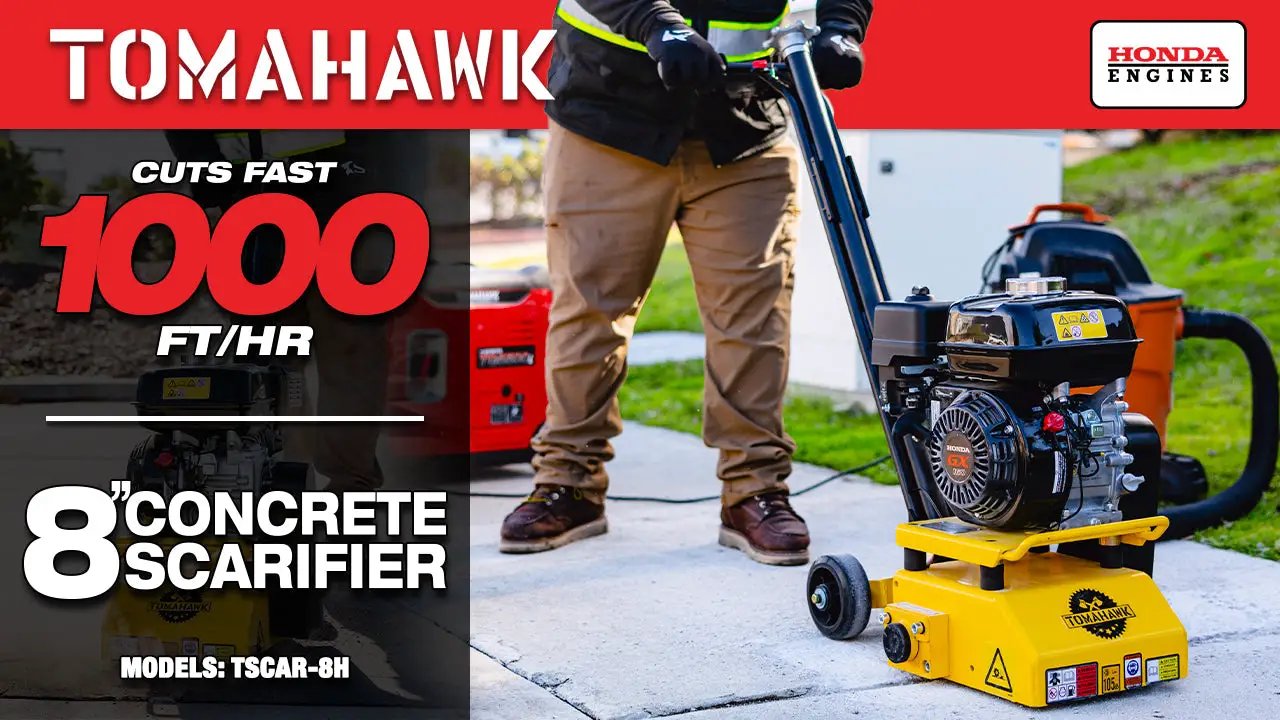 8-Inch Steel Wire Brush Drum Scarifier Attachment by Tomahawk Power