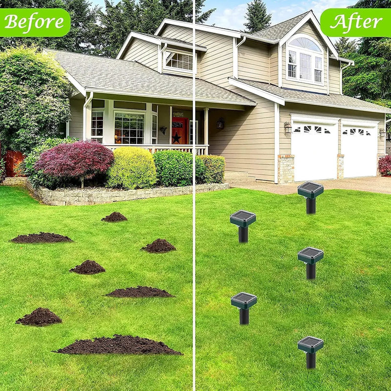 8 Pack Mole Repellent Solar Sonic Groundhog Repeller Gopher Deterrent Vole by Outdoor Solar Outlet