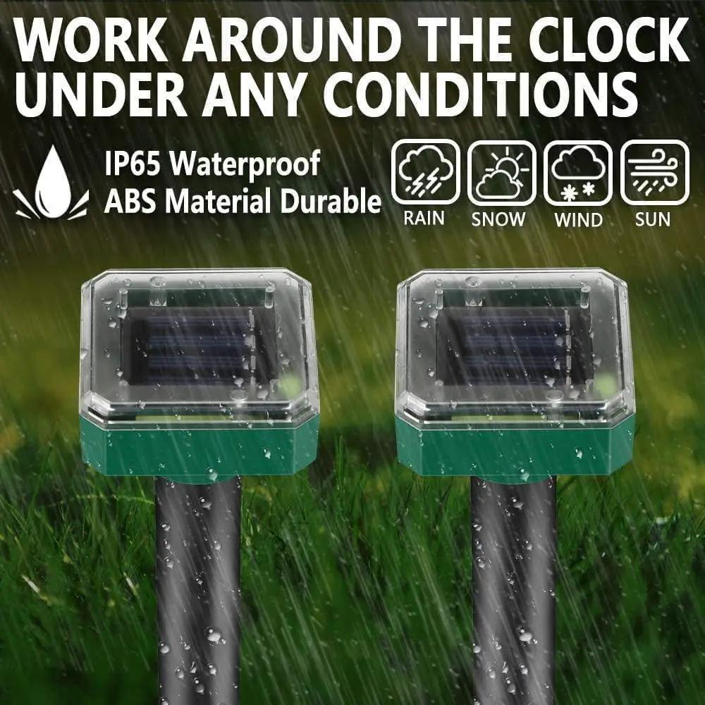 8 Pack Mole Repellent Solar Sonic Groundhog Repeller Gopher Deterrent Vole by Outdoor Solar Outlet
