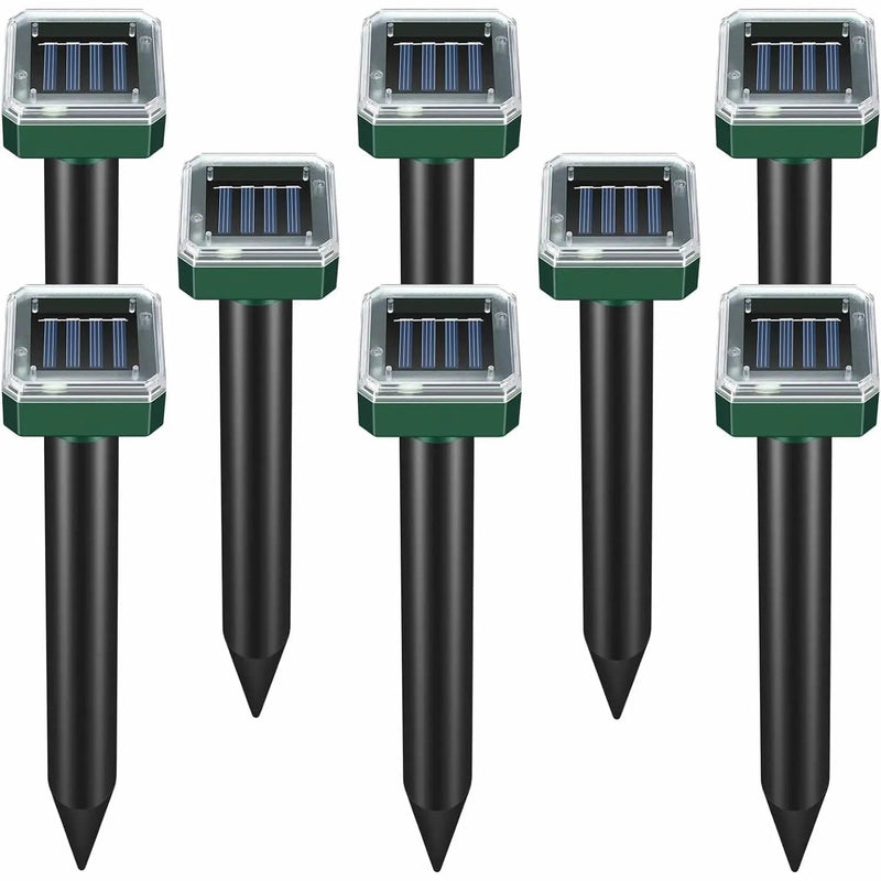 8 Pack Mole Repellent Solar Sonic Groundhog Repeller Gopher Deterrent Vole by Outdoor Solar Outlet