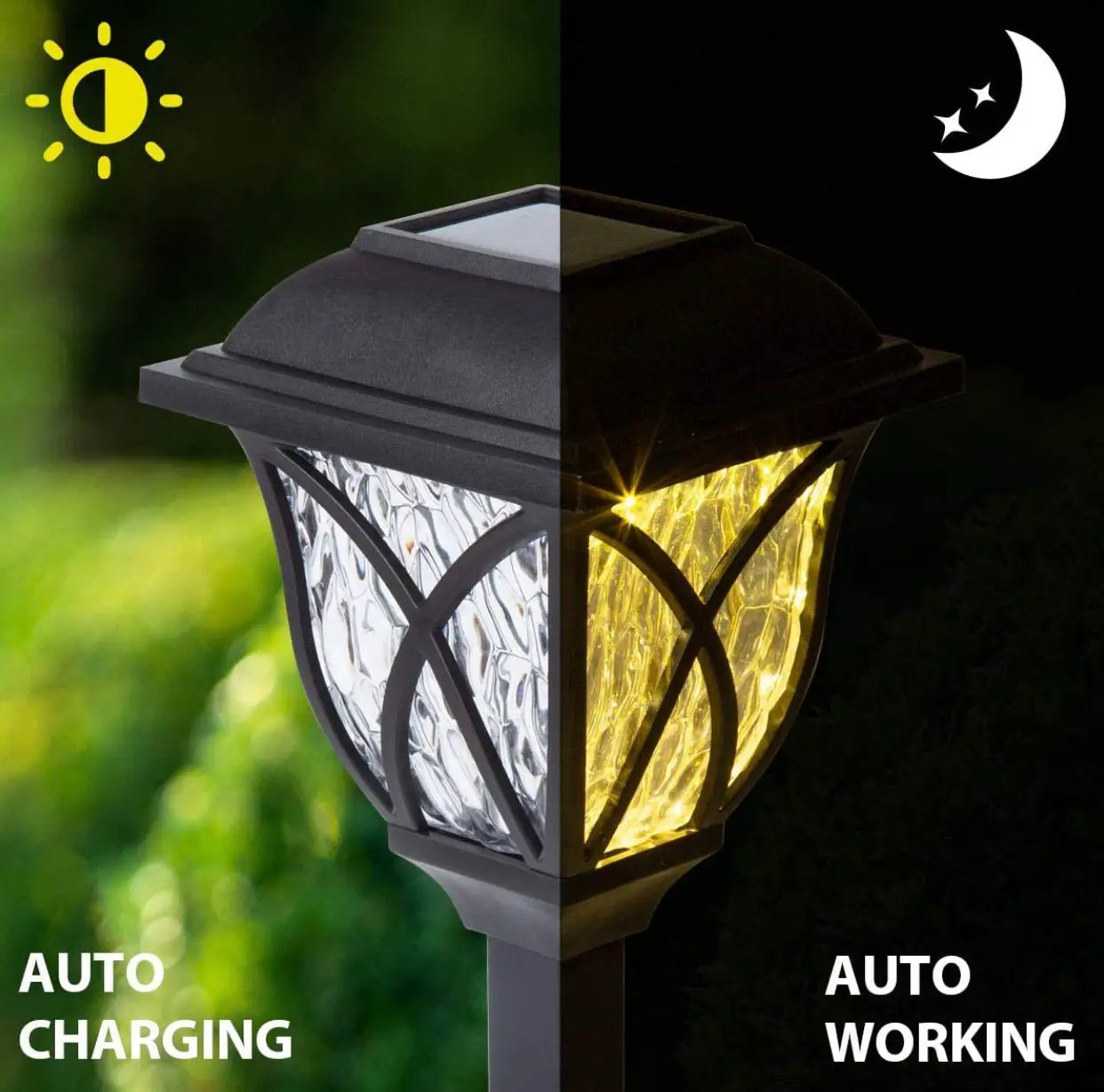 8 Pack Solar LED Lights,Large Rotating Outdoor Pathway Up To 10 Lumen by Outdoor Solar Outlet