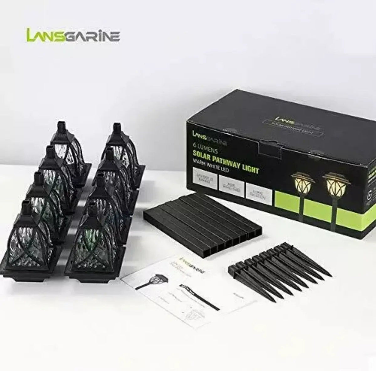 8 Pack Solar LED Lights,Large Rotating Outdoor Pathway Up To 10 Lumen by Outdoor Solar Outlet