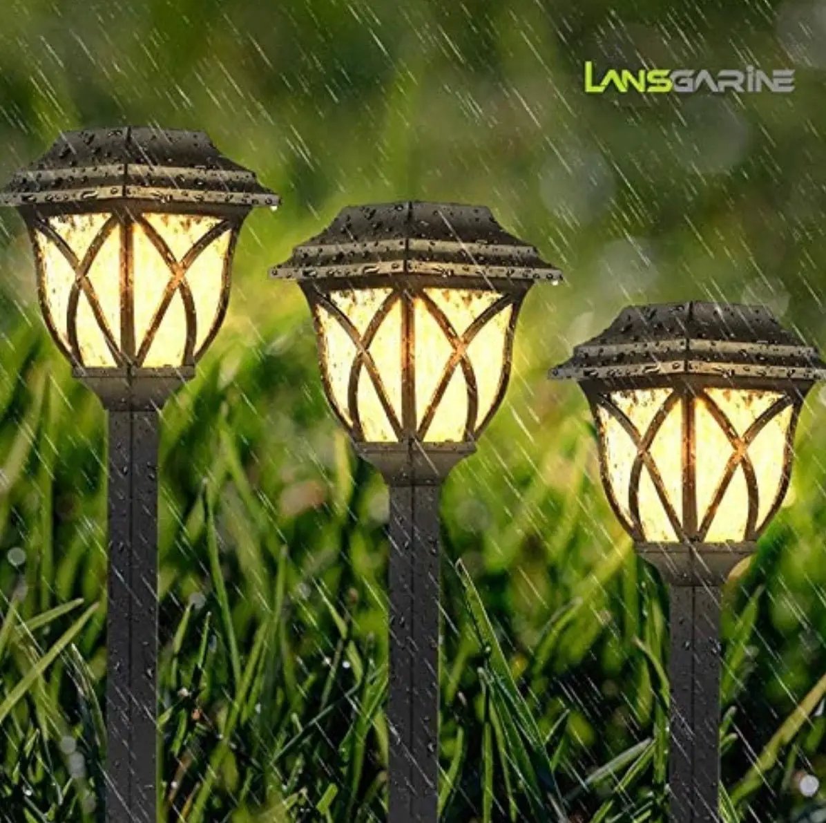 8 Pack Solar LED Lights,Large Rotating Outdoor Pathway Up To 10 Lumen by Outdoor Solar Outlet