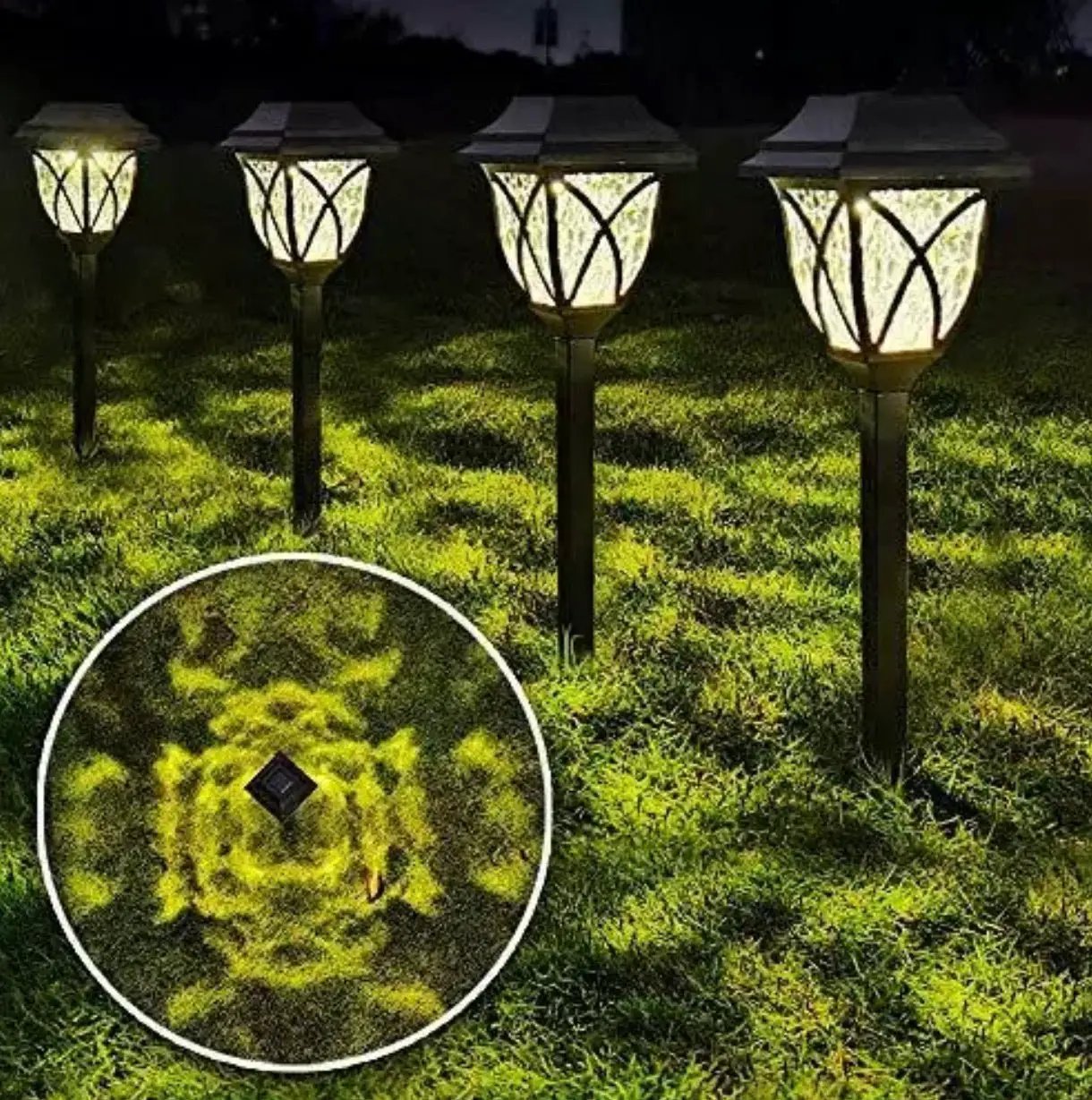 8 Pack Solar LED Lights,Large Rotating Outdoor Pathway Up To 10 Lumen by Outdoor Solar Outlet