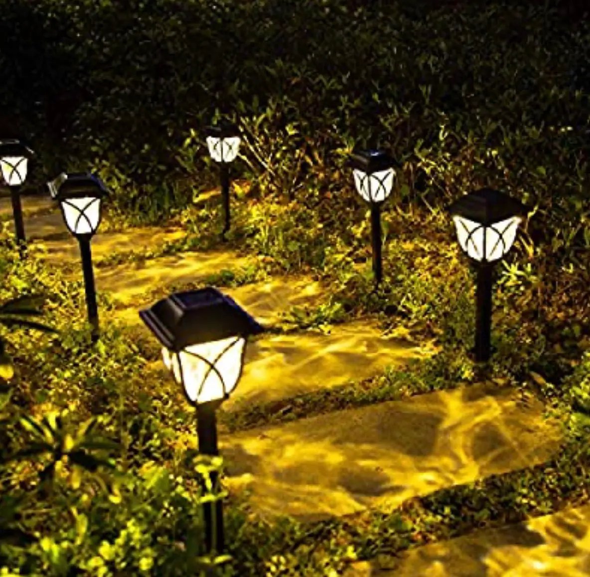 8 Pack Solar LED Lights,Large Rotating Outdoor Pathway Up To 10 Lumen by Outdoor Solar Outlet
