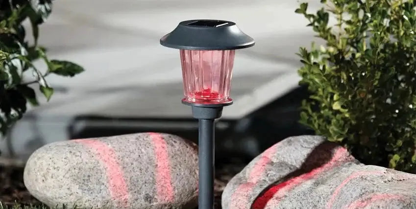 8 Pack Solar Pathway LED Lights Outdoor Color Changing -Stainless Steel by Outdoor Solar Outlet