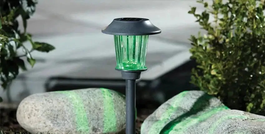 8 Pack Solar Pathway LED Lights Outdoor Color Changing -Stainless Steel by Outdoor Solar Outlet