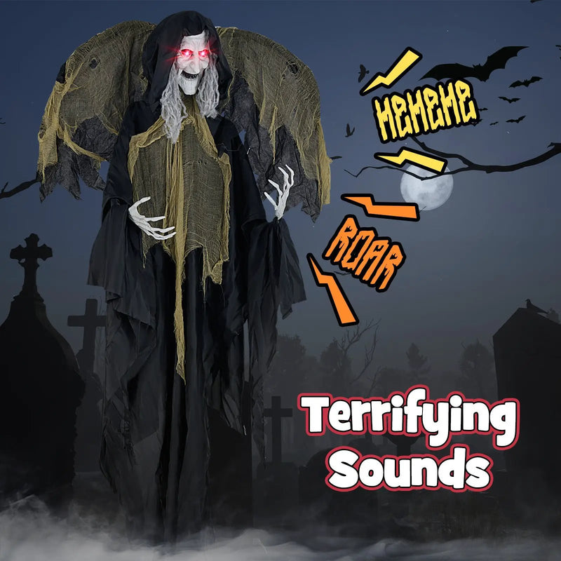 8.2 ft Halloween Standing Witch with Lighted Eyes and Automatic Wing Movement by DirectDeals
