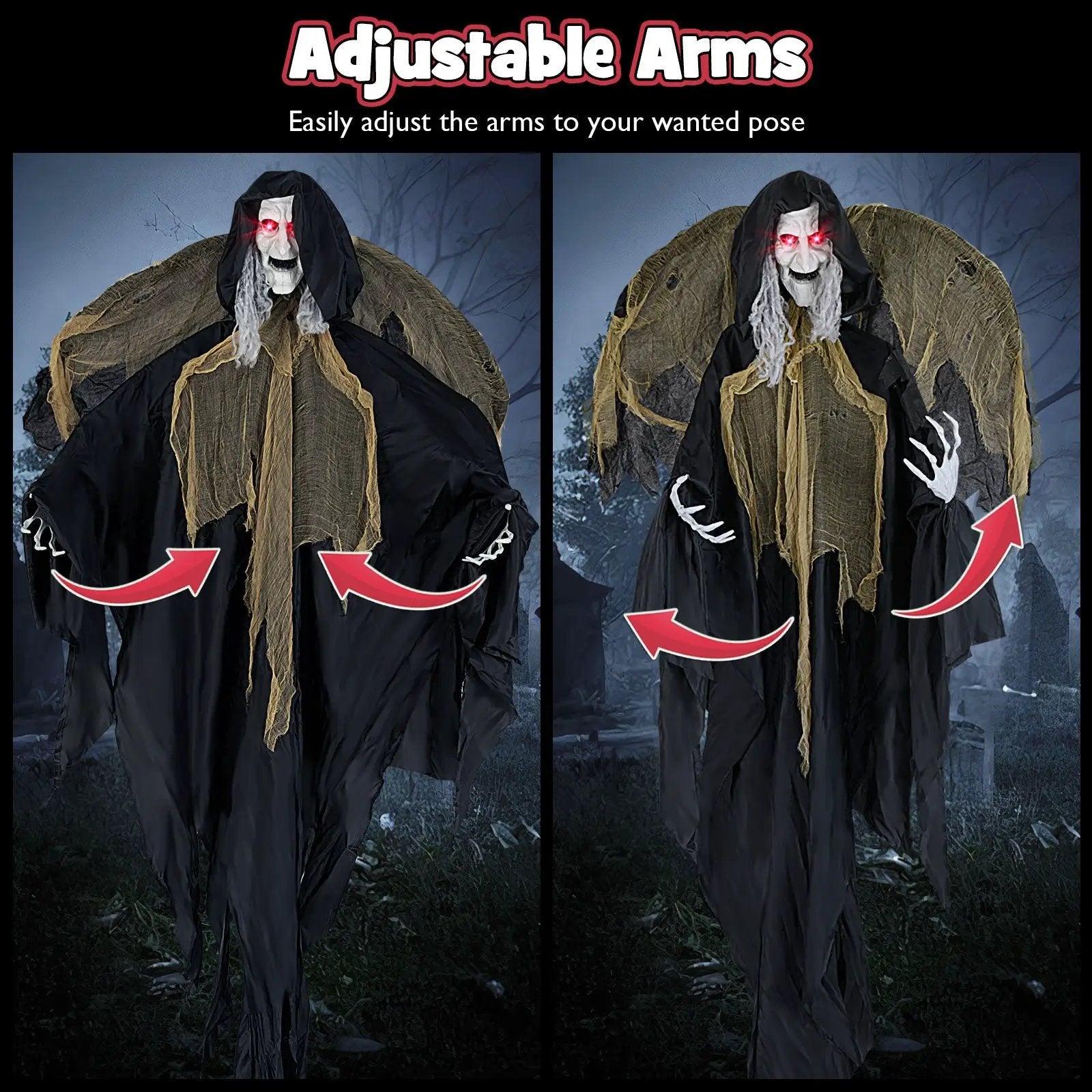 8.2 ft Halloween Standing Witch with Lighted Eyes and Automatic Wing Movement by DirectDeals