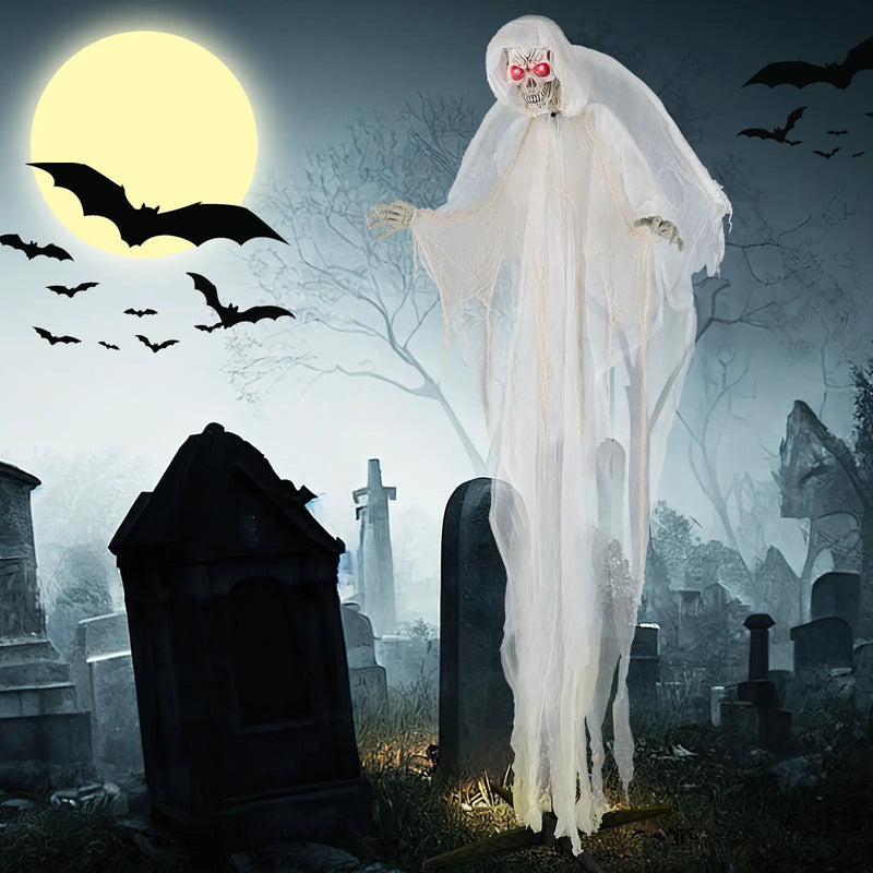 8.3 ft Halloween Standing Haunted Angel with Lighted Eyes and Automatic Wing Movement by DirectDeals