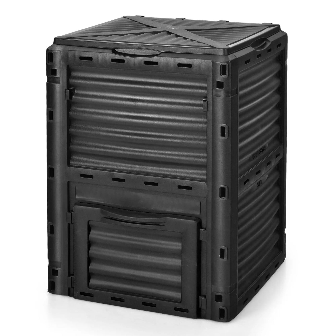 80-Gallon Outdoor Composter with Large Openable Lid and Bottom Exit Door by DirectDeals