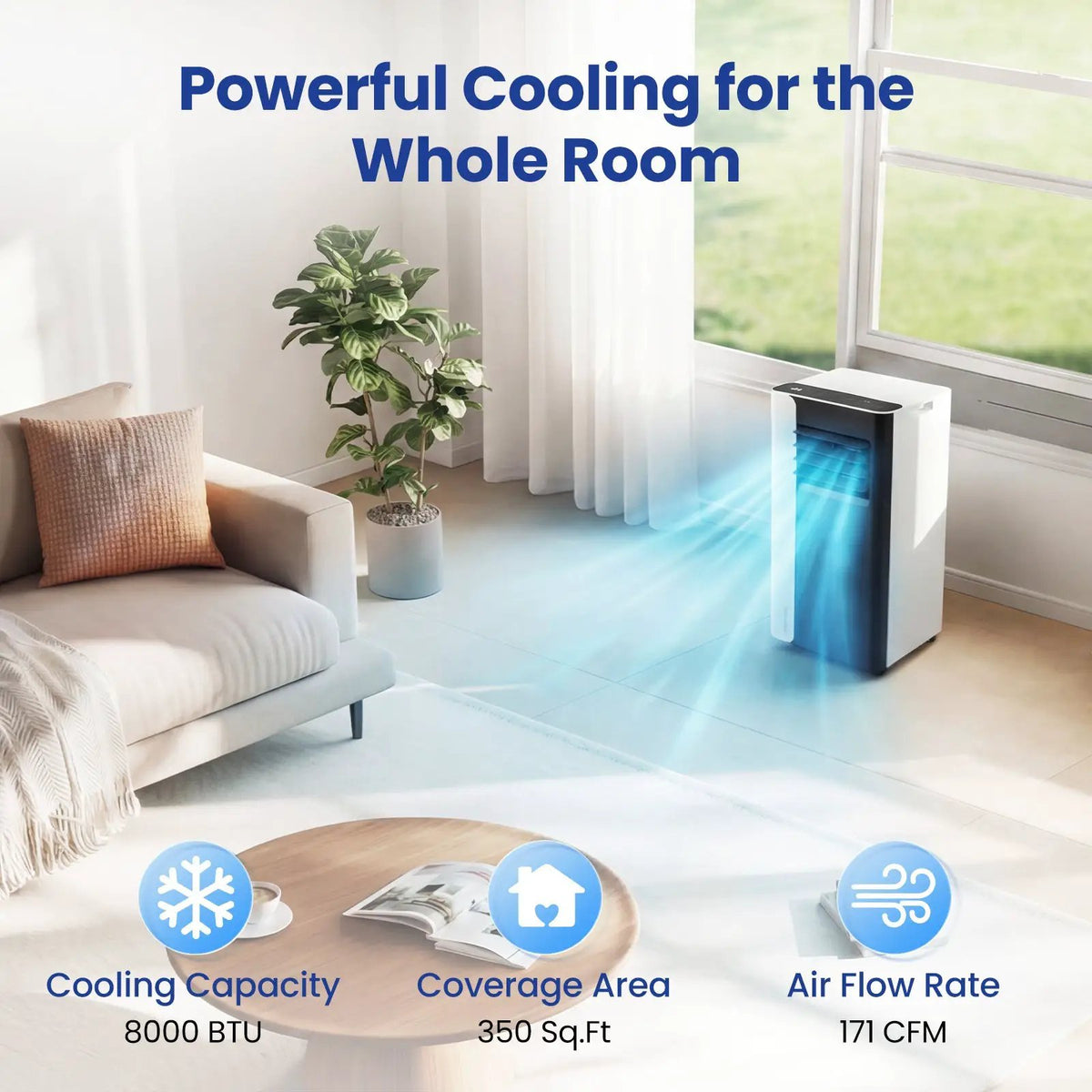 10000 BTU 3 in 1 Portable Air Conditioner with Fan and Dehumidifier Model by DirectDeals
