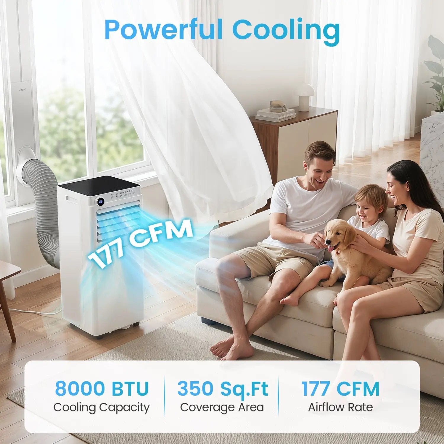 8000 BTU Portable Air Conditioner with Dehumidifier & Timer by DirectDeals