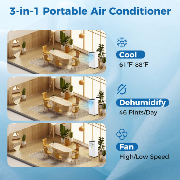 10000 BTU Portable Air Conditioner 3 in 1 Floor AC Unit with Fan and Dehumidifier, photo 2 of 11