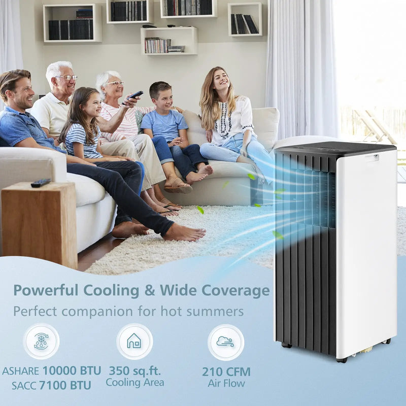 3-in-1 10000 BTU Air Conditioner with Humidifier and Smart Sleep Mode by DirectDeals