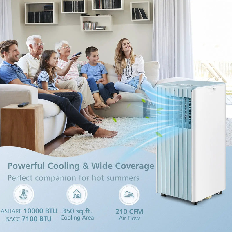 3-in-1 10000 BTU Air Conditioner with Humidifier and Smart Sleep Mode by DirectDeals