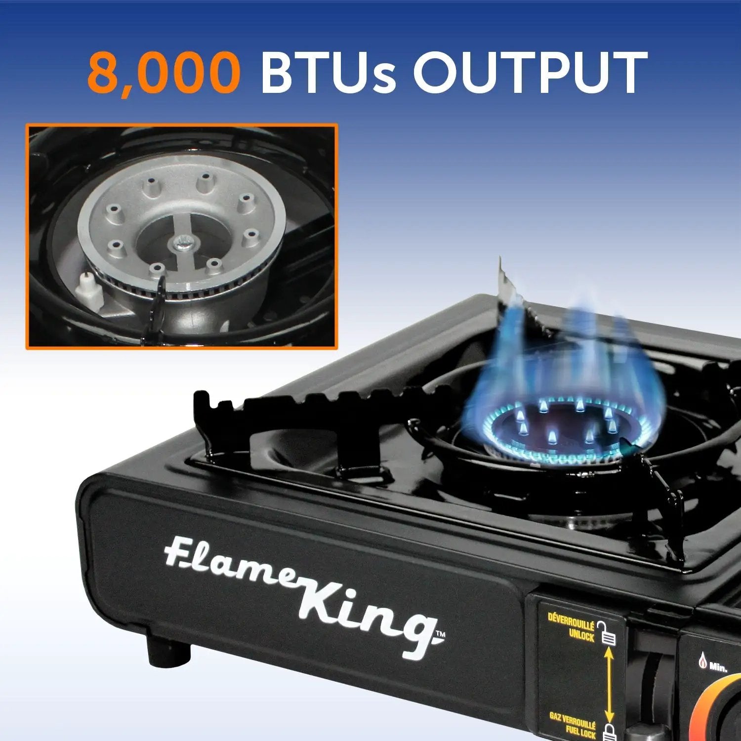 Flame King Portable Butane & Propane Gas Stove with Single Burner by Flame King Products
