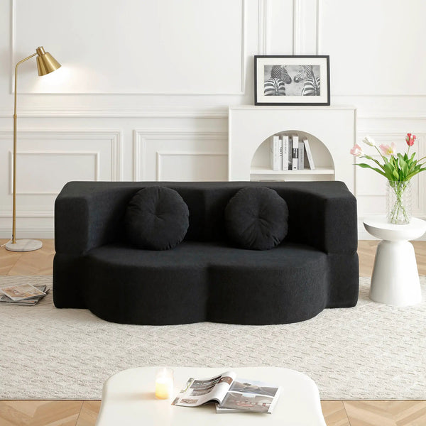 2-in-1 Folding Sofa Bed with Pillow