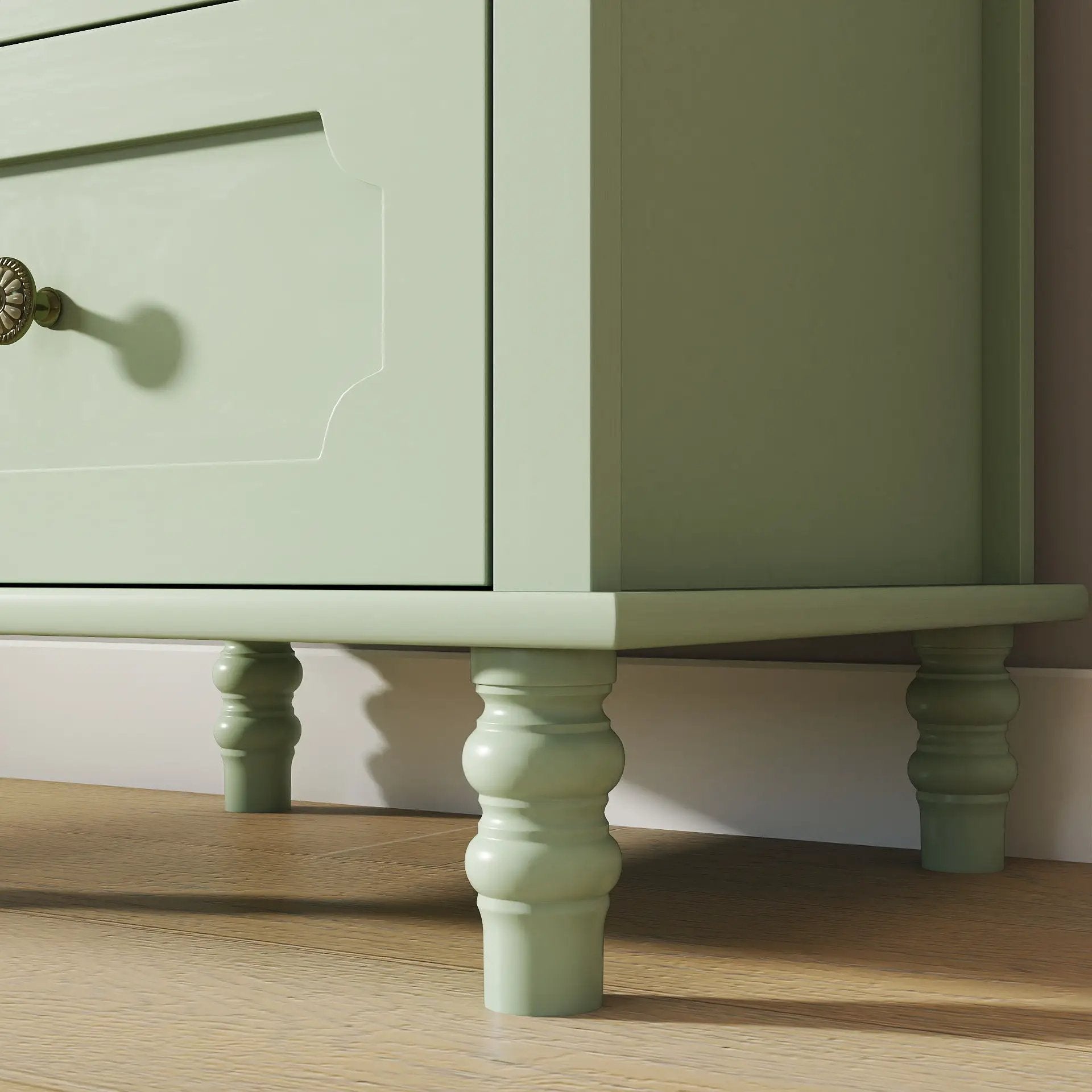 Minimalism Buffet Cabinet With Glass Doors And Double Drawer by HouseOfZazla