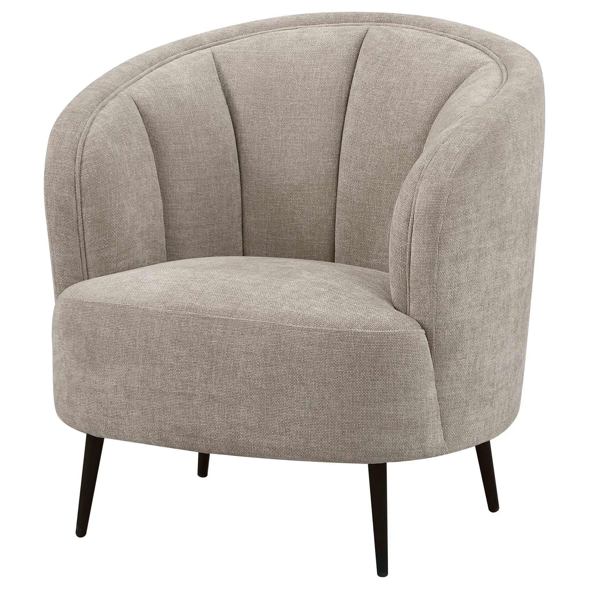 Ellorie Upholstered Channel Back Curved Chair Beige by Unique Piece Furniture