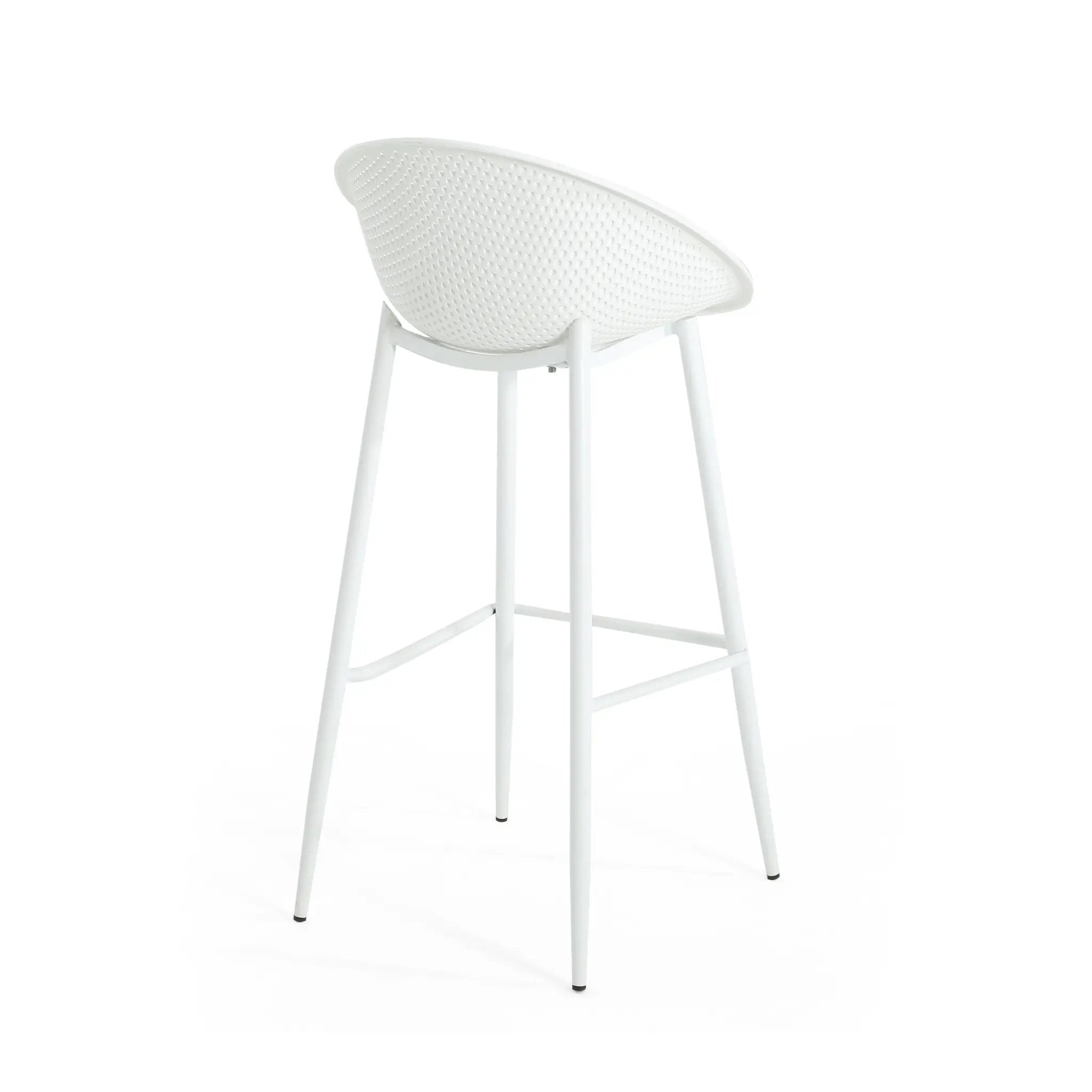 Modern Gable Outdoor Barstool Set of 2 in White by HouseOfZazla