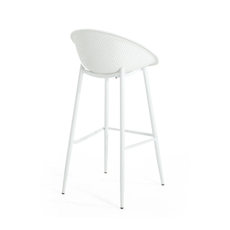 Modern Gable Outdoor Barstool Set of 2 in White by HouseOfZazla