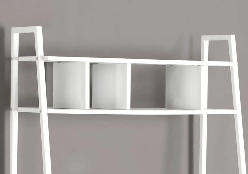 Computer Desk for Home Office, Laptop & Storage Shelves - White by HouseOfZazla