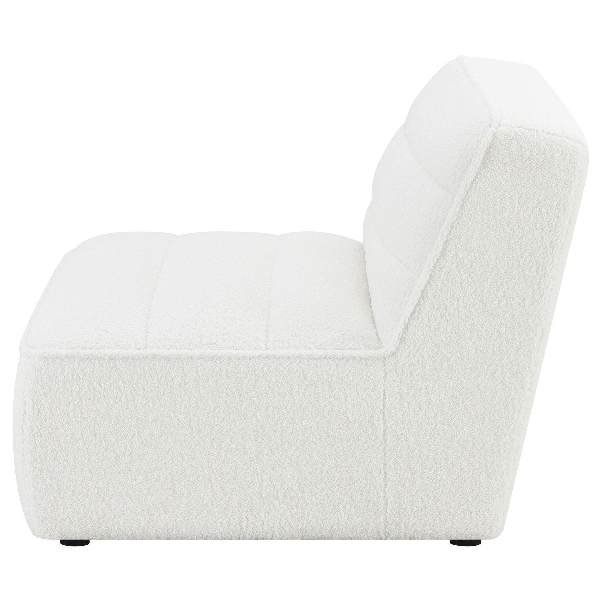 Bonnie - Upholstered Armless Chair With Channel Tufting - Ivory by HouseOfZazla