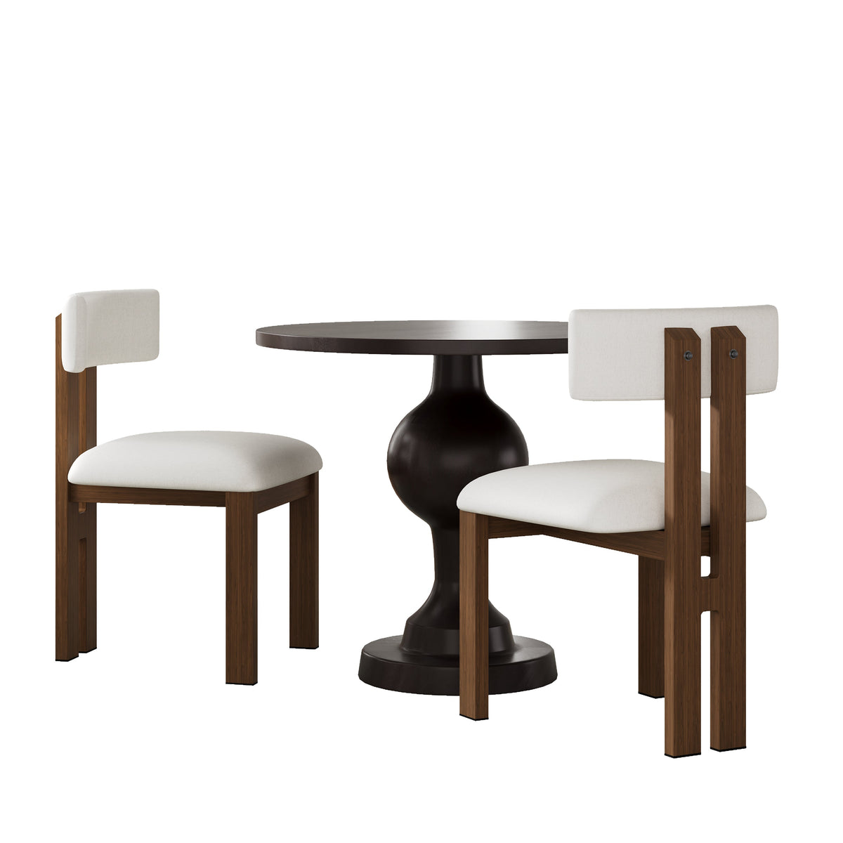 3-Piece Dining Set With Upholstered Chairs And Round Table, photo 5 of 10