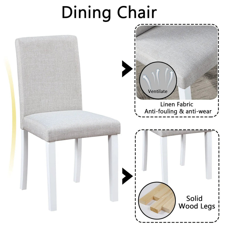 Dining Table Set With Crystal Decoration And Upholstered Chairs by Unique Piece Furniture