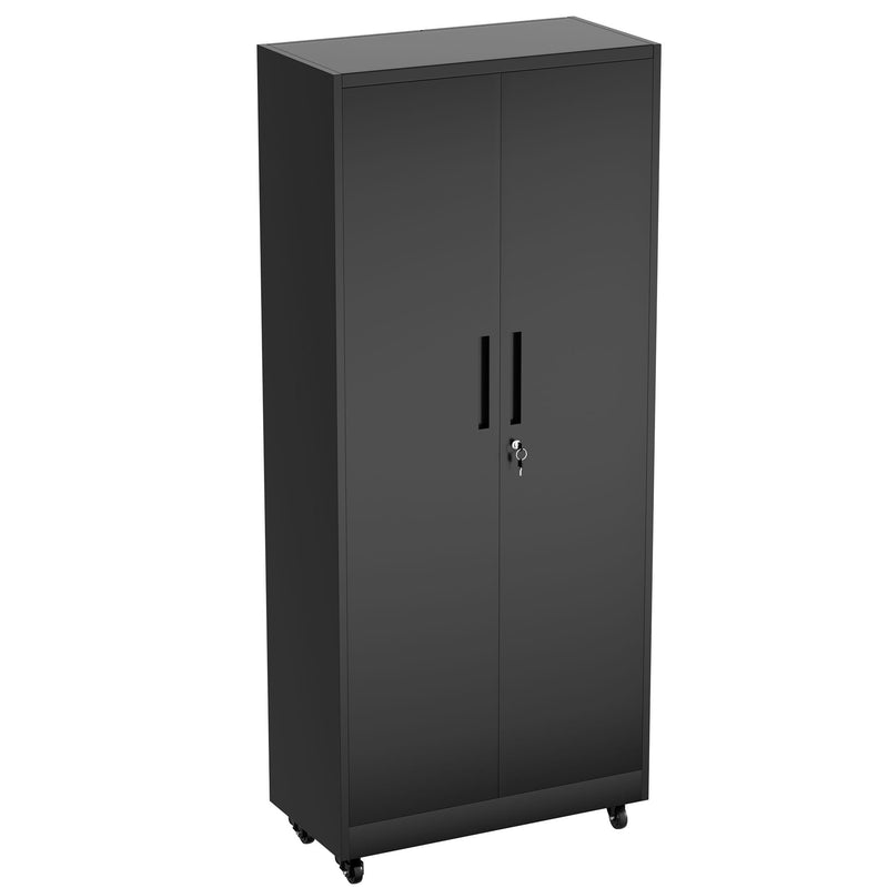 Heavy Duty Rolling Cabinet With Lock, Garage Storage Cabinet, 4 Adjustable Shelves For Tool Organization by HouseOfZazla