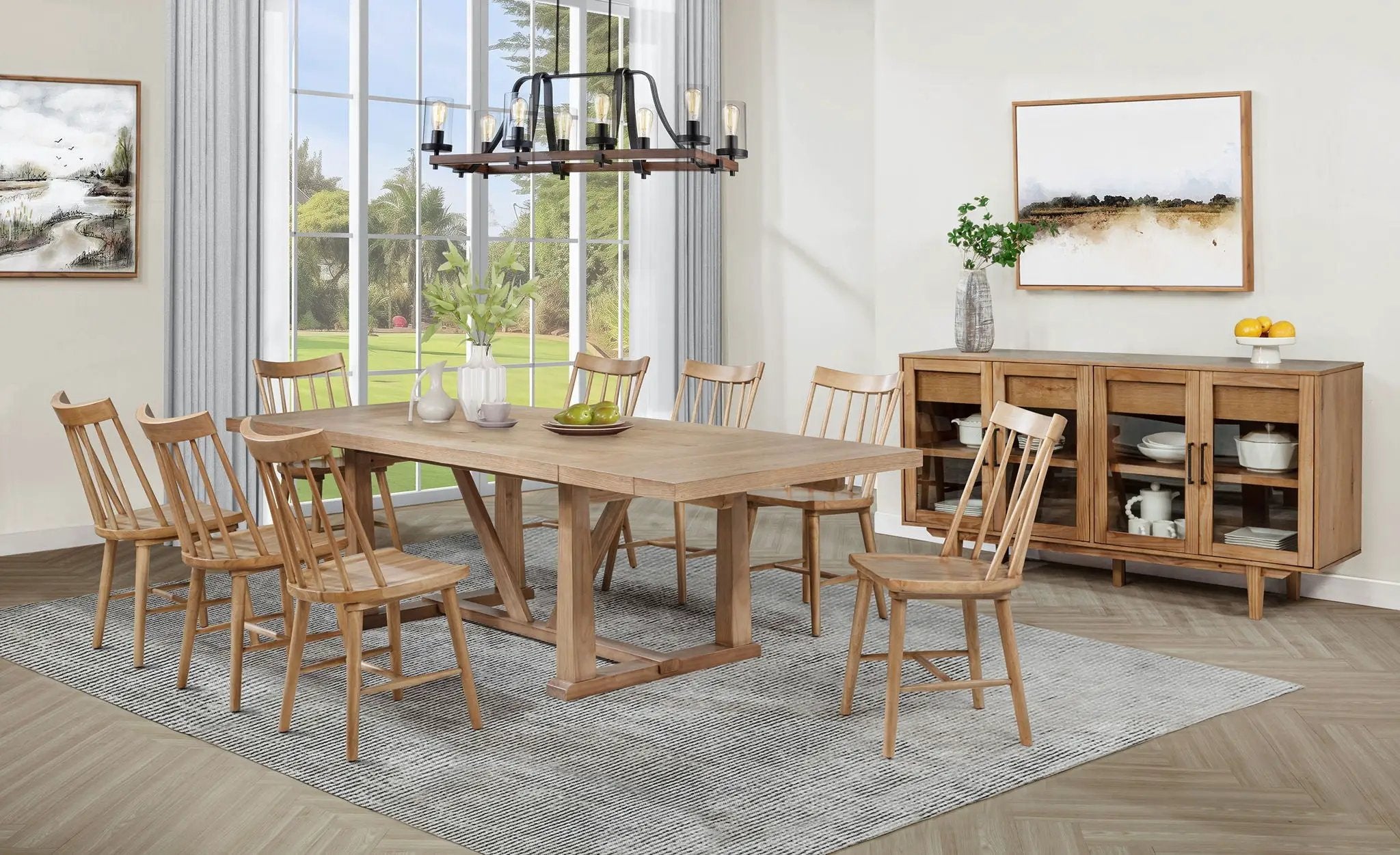 Middleton 10-piece Extension Leaf Dining Set Natural Brown by Unique Piece Furniture