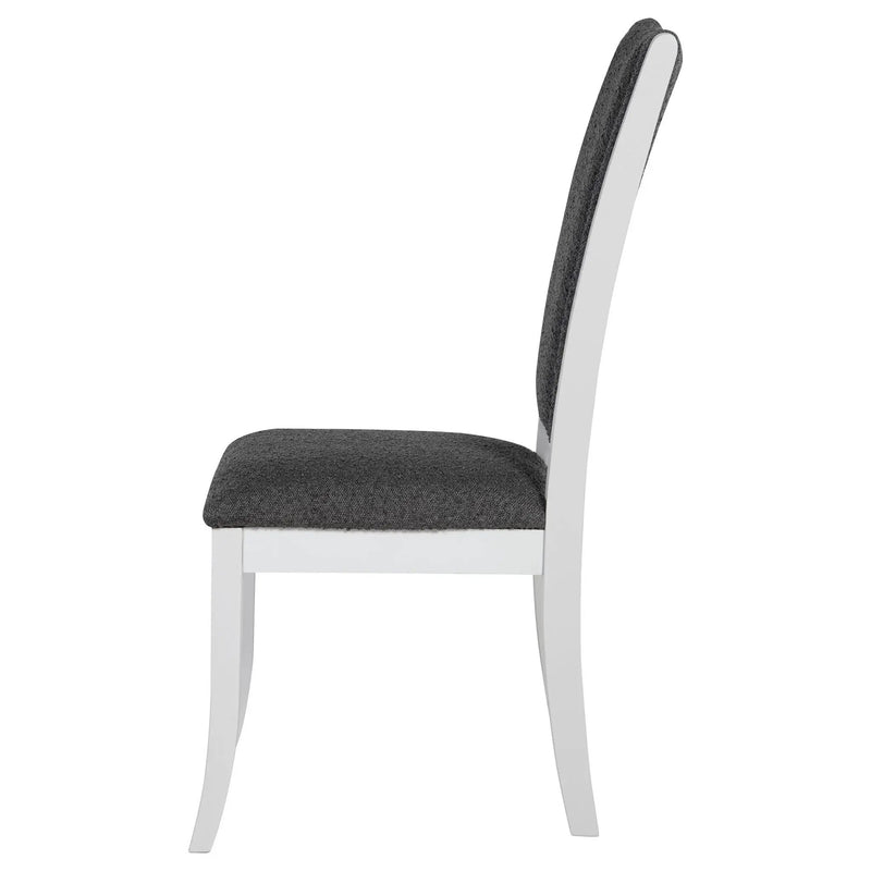Judd Upholstered Dining Side Chair Pearl White (Set of 2) by Unique Piece Furniture