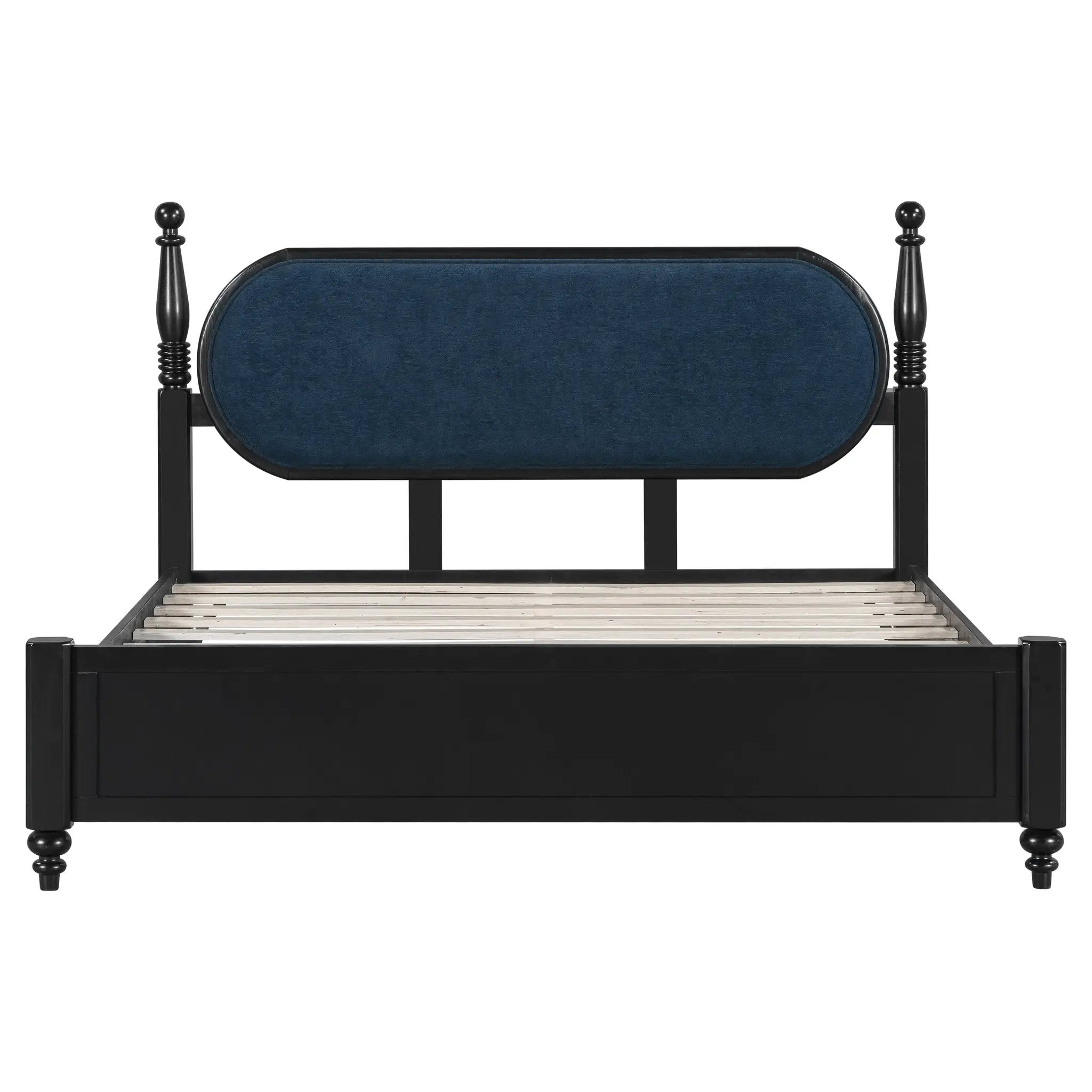 Queen Bed Frame, Solid Wood Platform with Slats by HouseOfZazla