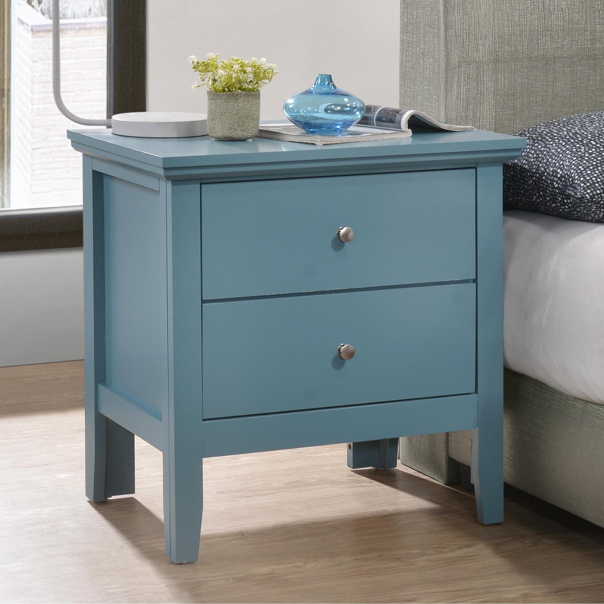 English Dovetailed Drawers Nightstand with Nickel Hardware - Multiple Colors, photo 16 of 26
