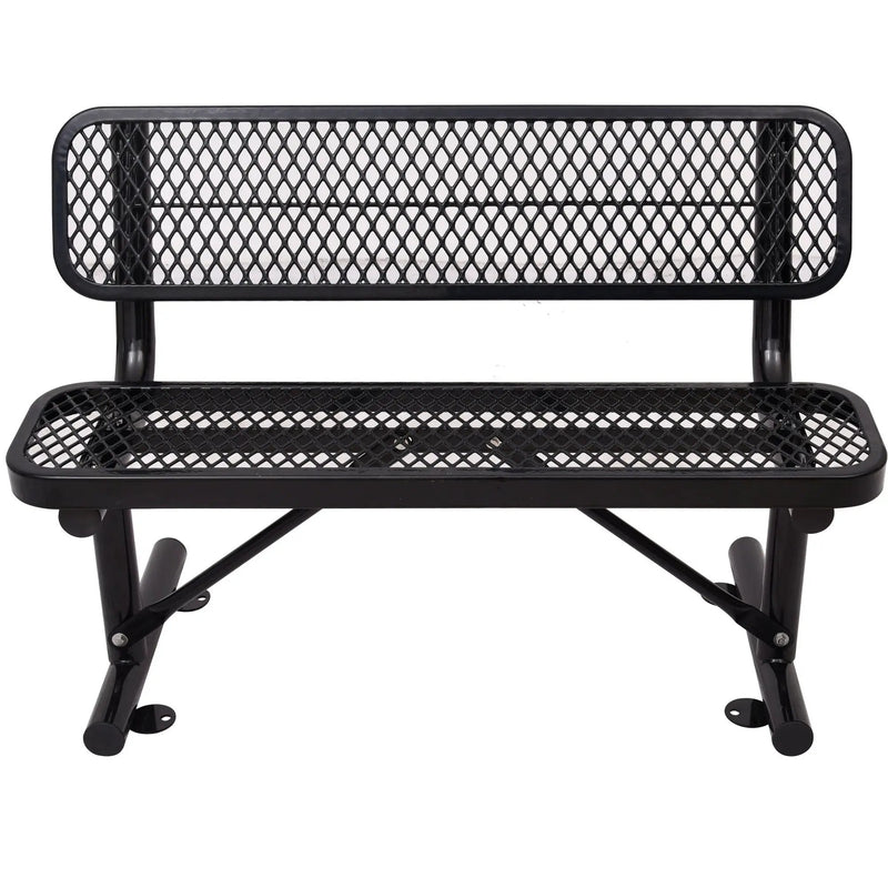 6' Outdoor Steel Bench With Backrest by Unique Piece Furniture
