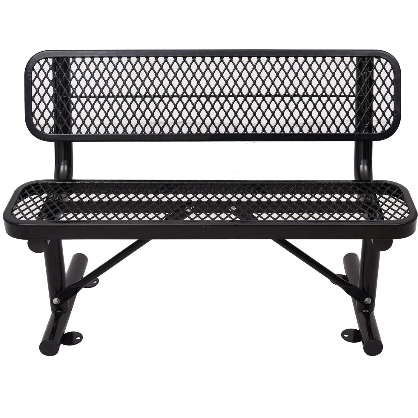 6' Outdoor Steel Bench With Backrest by HouseOfZazla