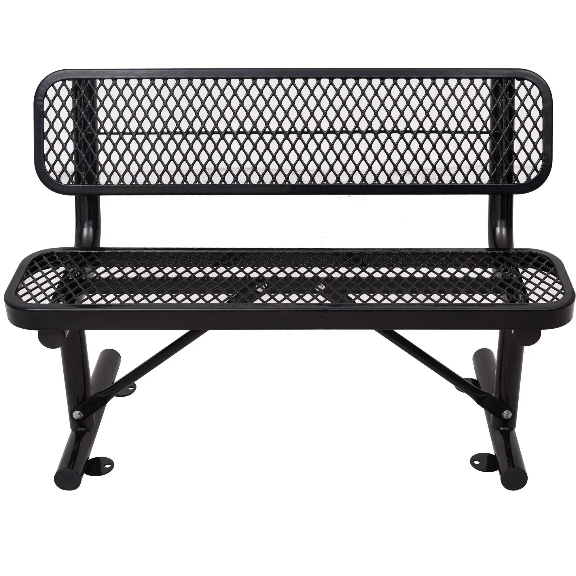 6' Outdoor Steel Bench With Backrest by HouseOfZazla