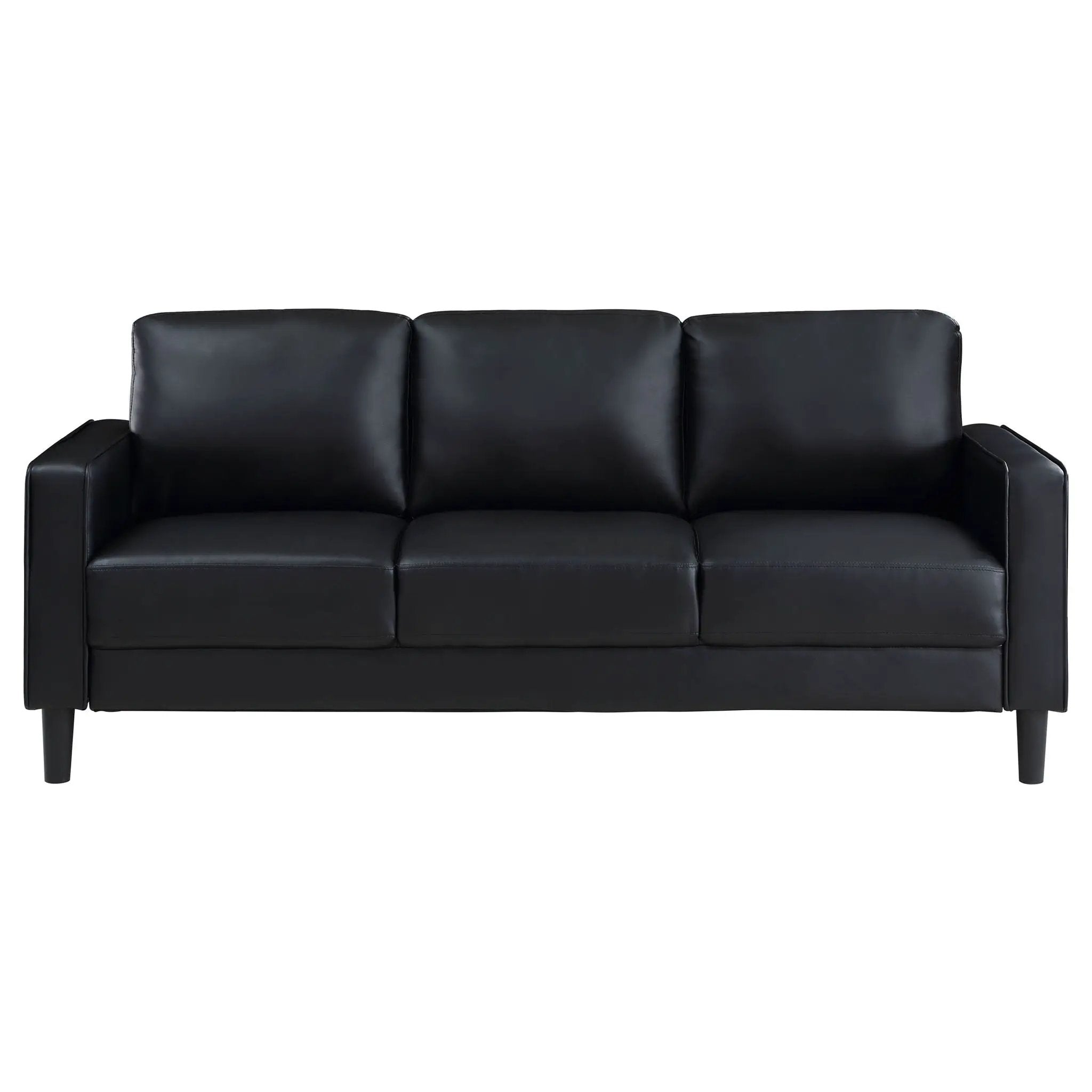 Ruth - 2 Piece Track Arm Sofa Set With Cushions - Black