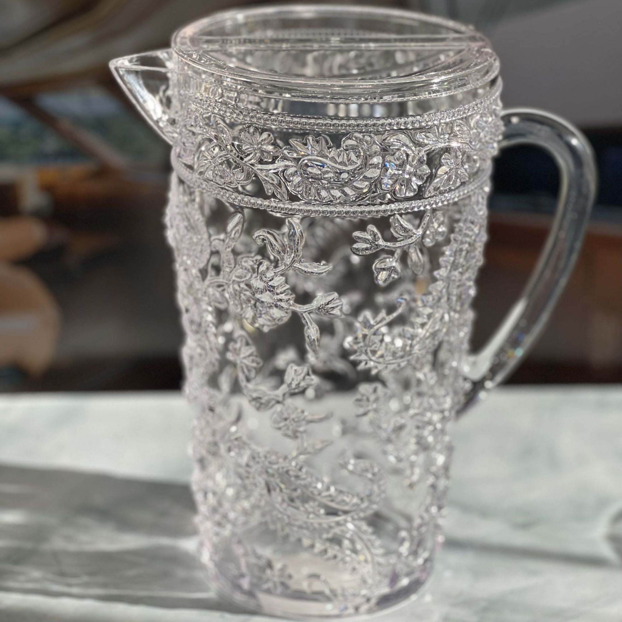 Paisley Unbreakable Plastic Water Pitcher With Lid And Spout by HouseOfZazla