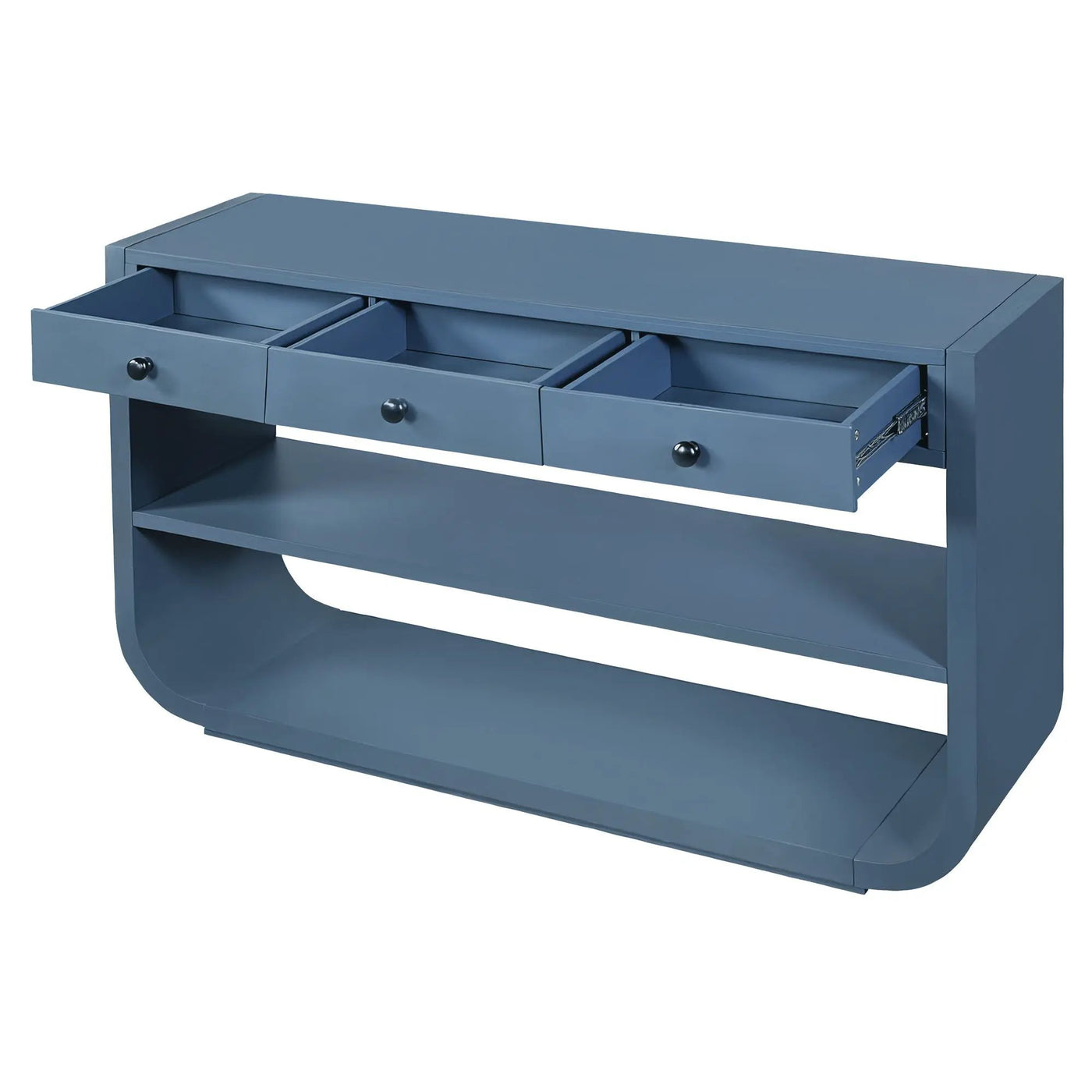 Console Table With 3 Soft Close Drawers & 2 Open Shelves by HouseOfZazla