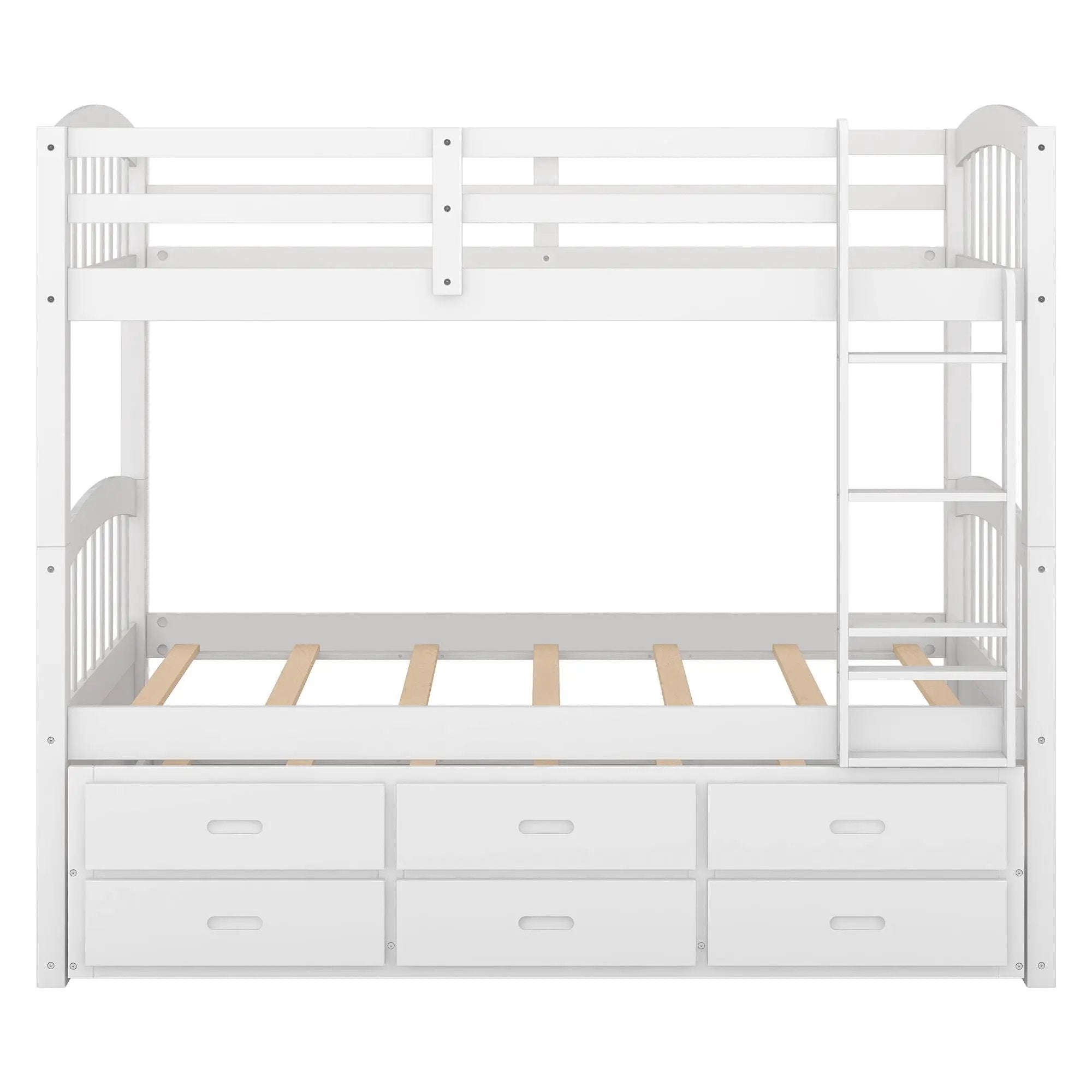 Bunk Bed With Trundle And Drawers, Arched Headboard And Footboard by Unique Piece Furniture