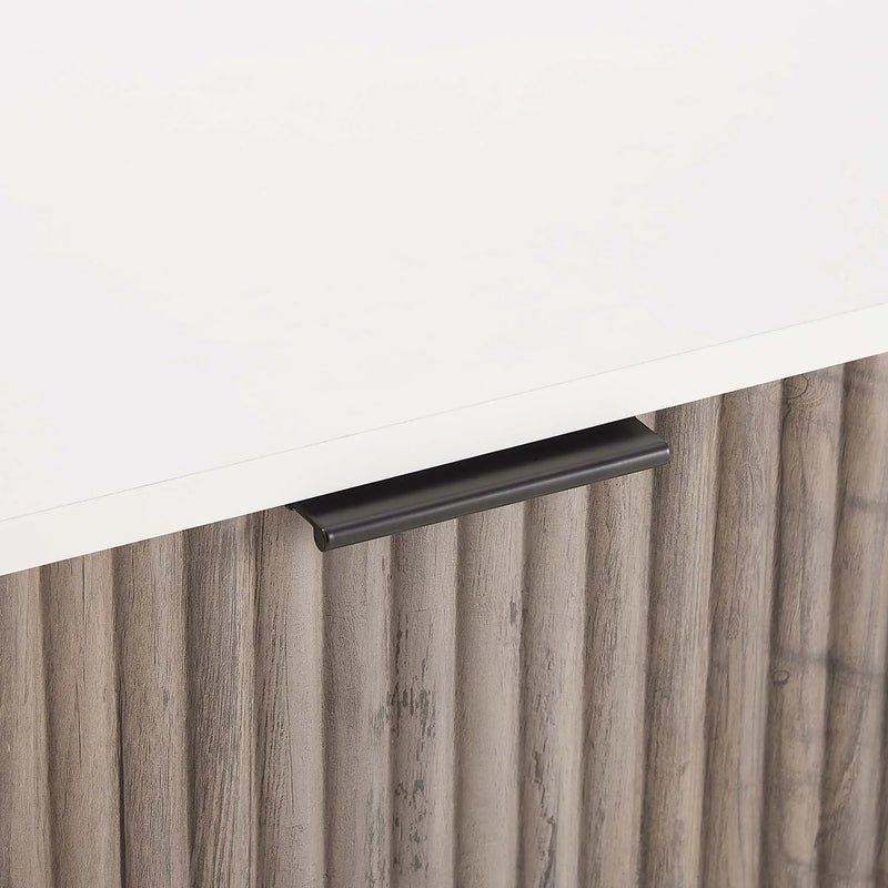 Dumbo - Fluted Nightstand With 2 Drawers - Gray / White by HouseOfZazla