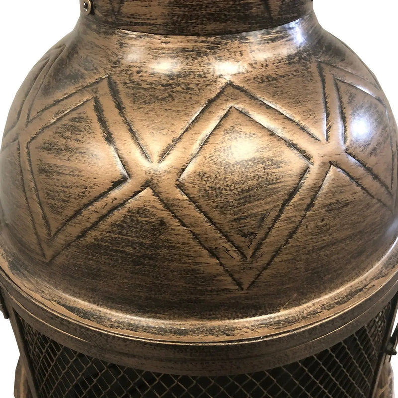 Solid Steel 36-in Tall Antique Bronze Chiminea Fire Pit by Sharicks