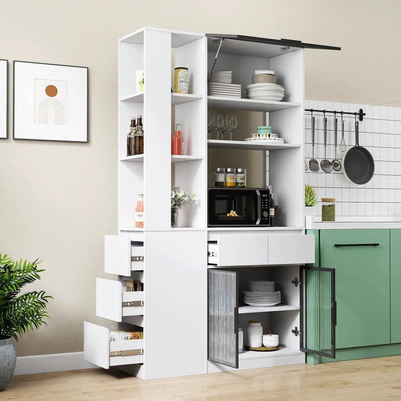 70.87"H Tall Storage Cabinet with Multi-functional Storage Space by HouseOfZazla