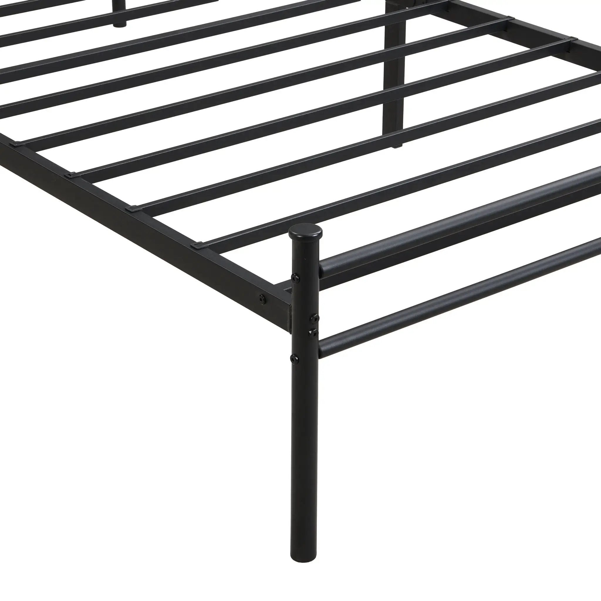 Modern Metal Bedframe With Headboard, Durable Steel Structure by HouseOfZazla