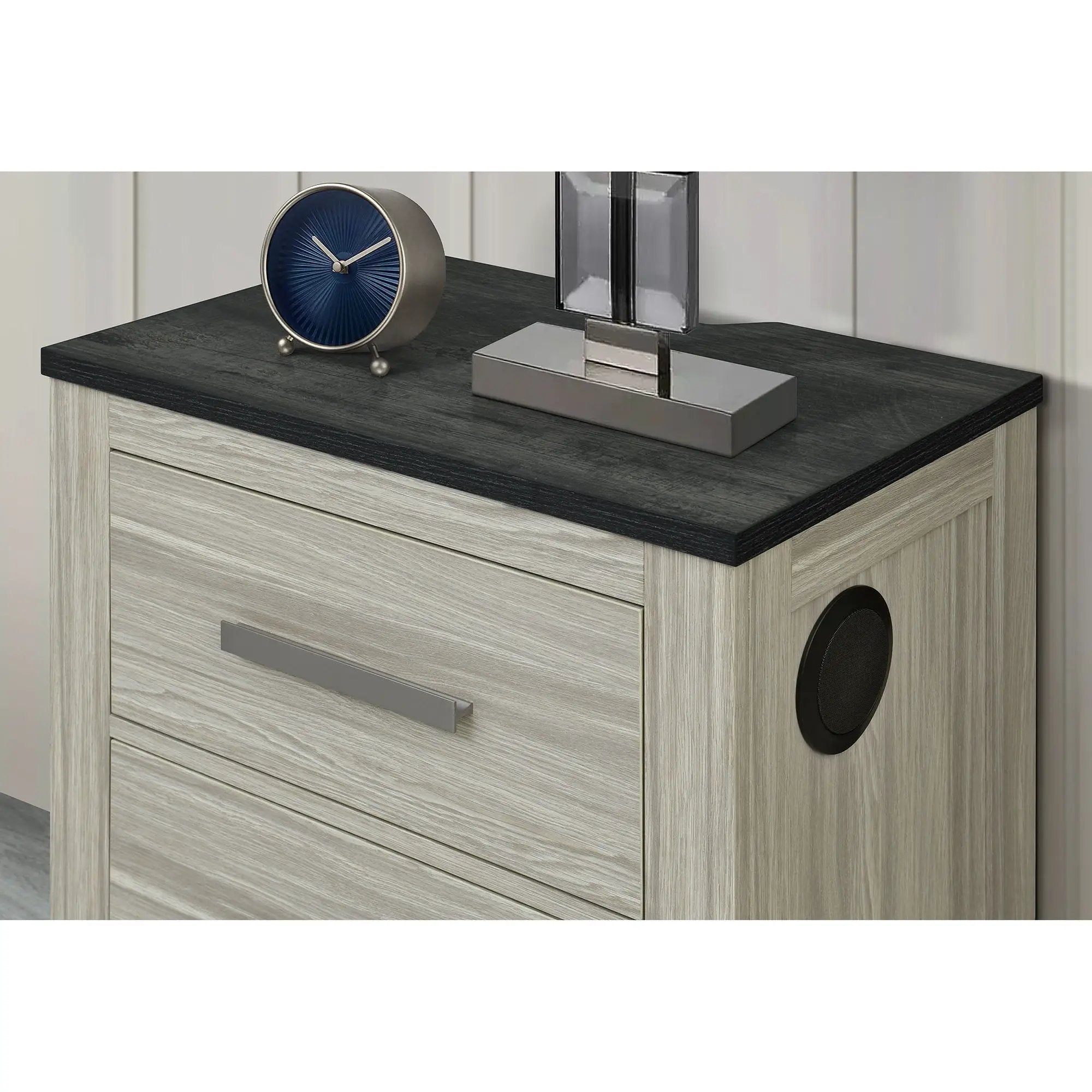 Augusta - Nightstand With Top, 2 Drawers, Block Feet - Beige Brown by Unique Piece Furniture