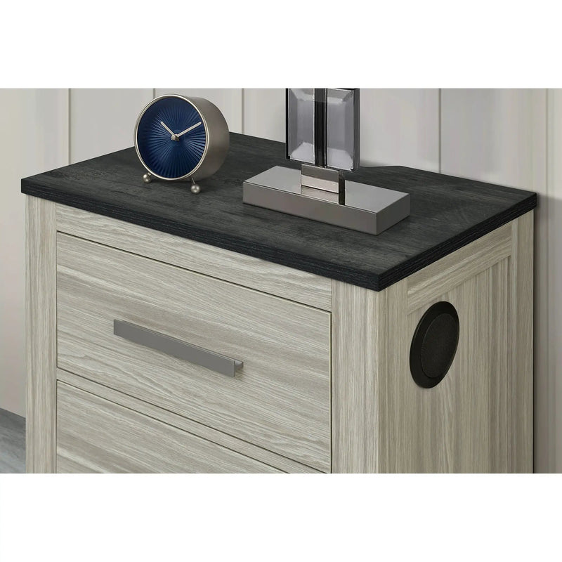 Augusta - Nightstand With Top, 2 Drawers, Block Feet - Beige Brown by HouseOfZazla