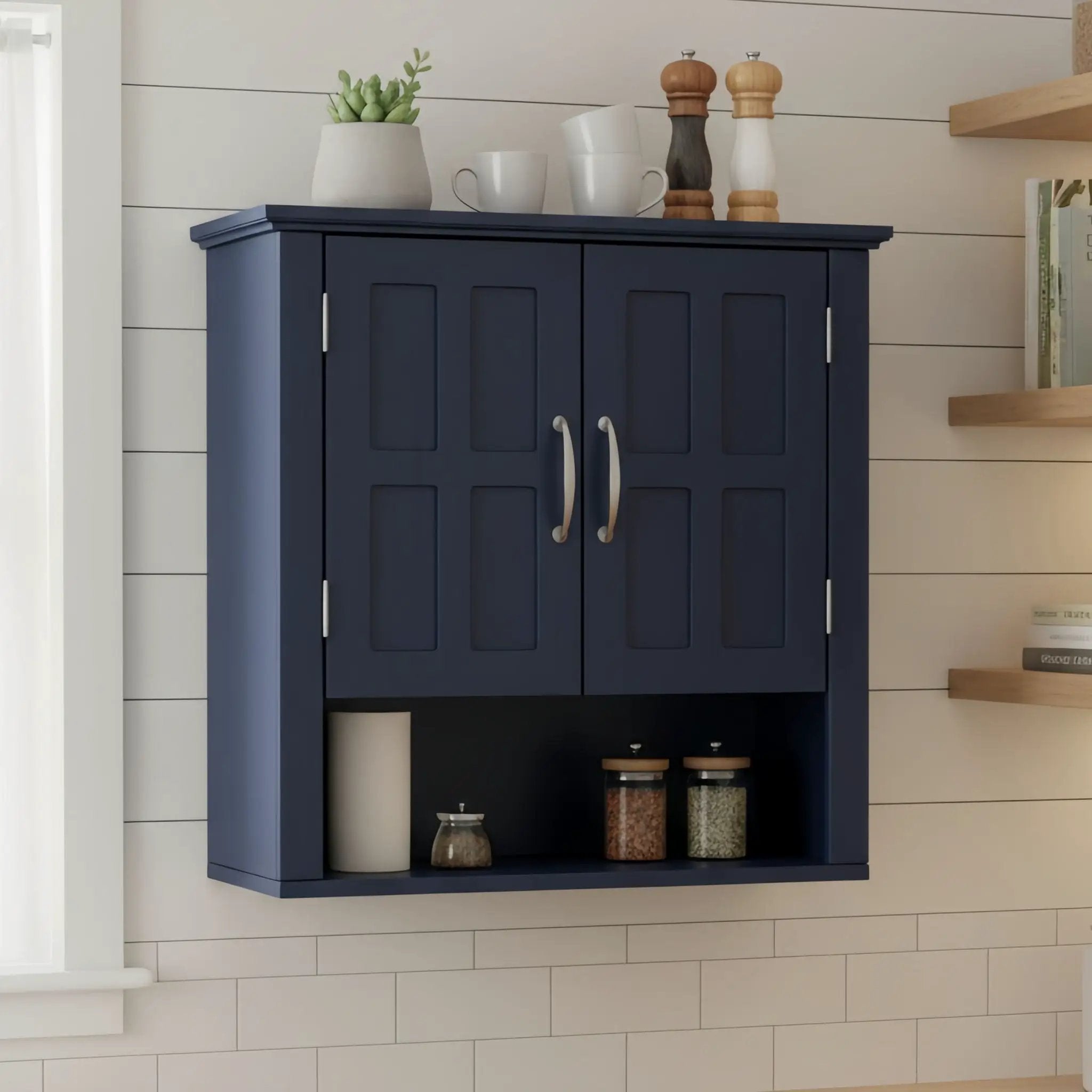 Multi Functional Wall Mounted Cabinet With Adjustable Shelves For Bathroom by HouseOfZazla