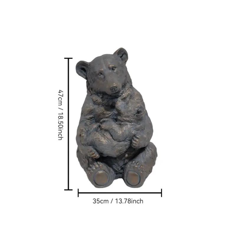 12'' Antique Bronze Mother And Cub Bear Statue by HouseOfZazla